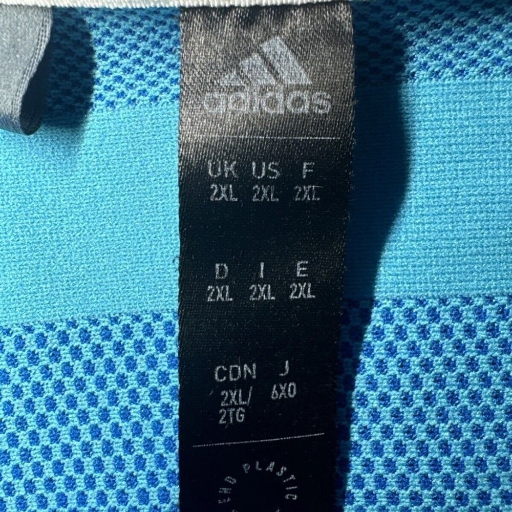 Adidas performance golf polo athletic shirt men’s 2XL Royal Blue Striped EUC XXL - Picture 5 of 5